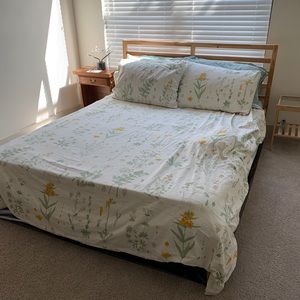 🛏 IKEA White Duvet Cover Set Plants & Flowers 🌱